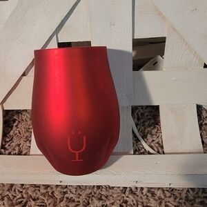 Red Frosted Glass Vase